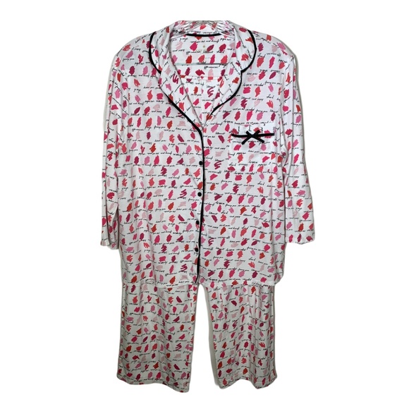 kate spade Other - Kate Spade Womens Pajamas Set Button Top Crop Pant